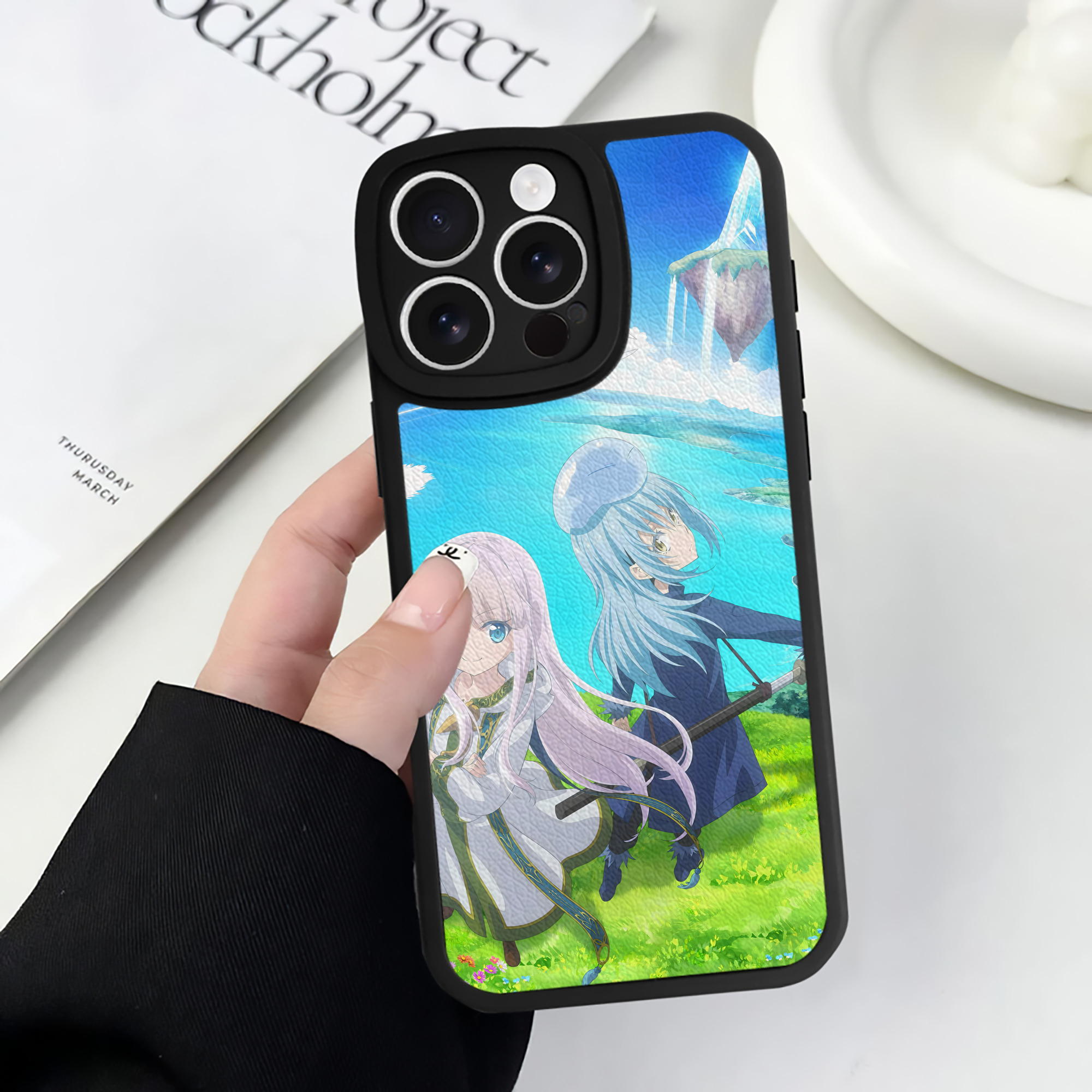 （画像用） 転スラ Regarding Reincarnated to Slime 【iPhone 16シリーズ対応】シリコンスマホケース（レザー調） 材質：シリコン